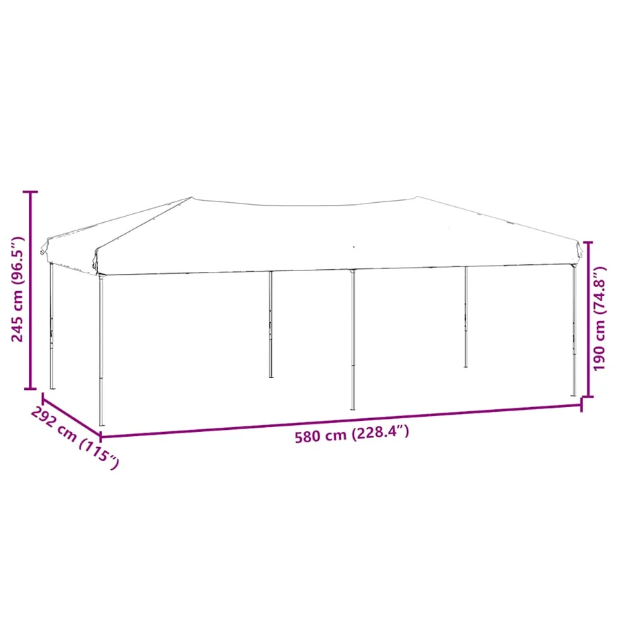 Tente de réception pliable avec parois Anthracite 3x6 m - 9
