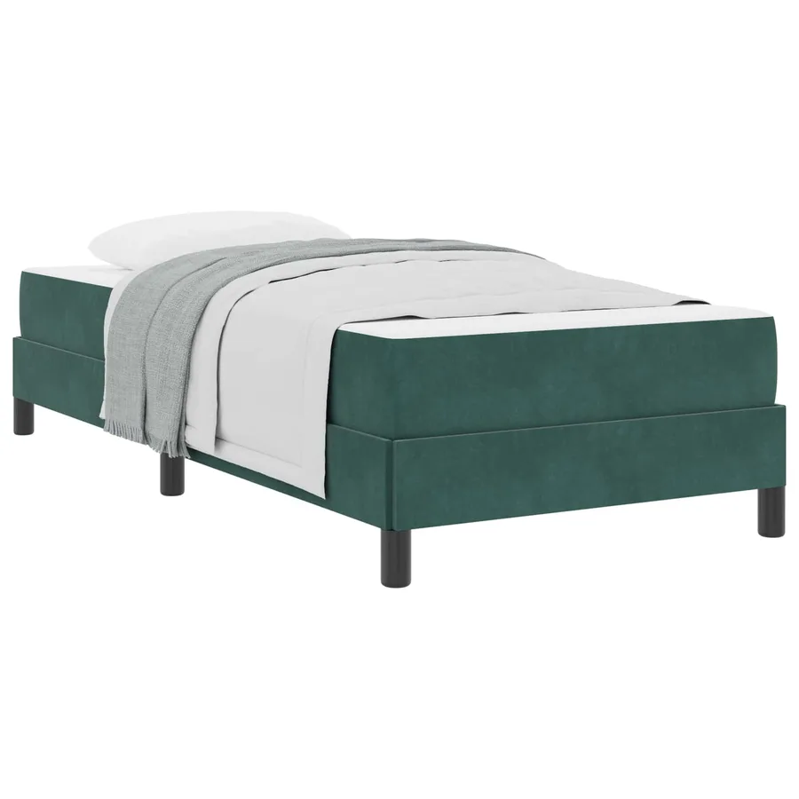 Lit à ressorts avec matelas Vert foncé 90 x 210 cm tissu - 2