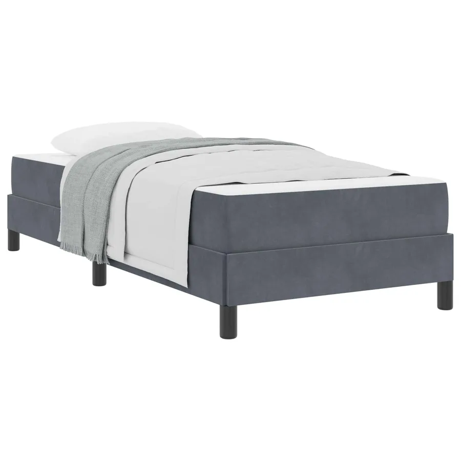 Lit à ressorts avec matelas Gris foncé 80 x 220 cm tissu - 2