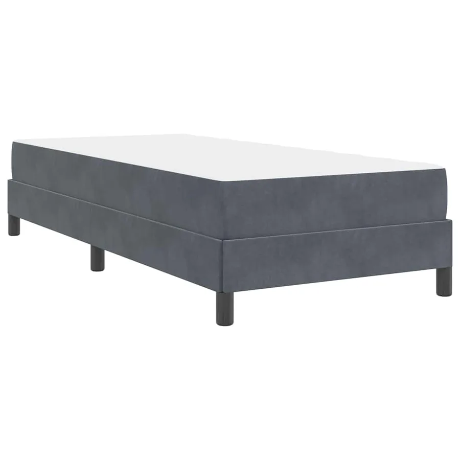 Lit à ressorts avec matelas Gris foncé 80 x 220 cm tissu - 7