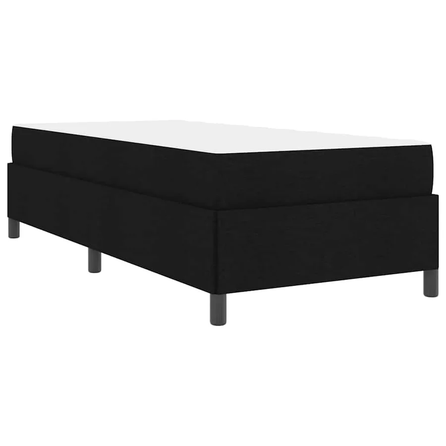 Lit à ressorts Noir 100 x 200 cm tissu - 9