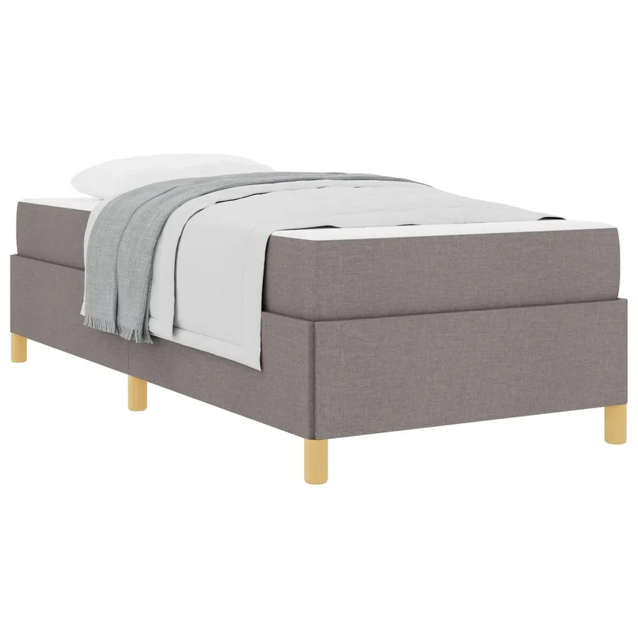 Cadre de lit avec matelas Taupe 90 x 190 cm tissu - 2