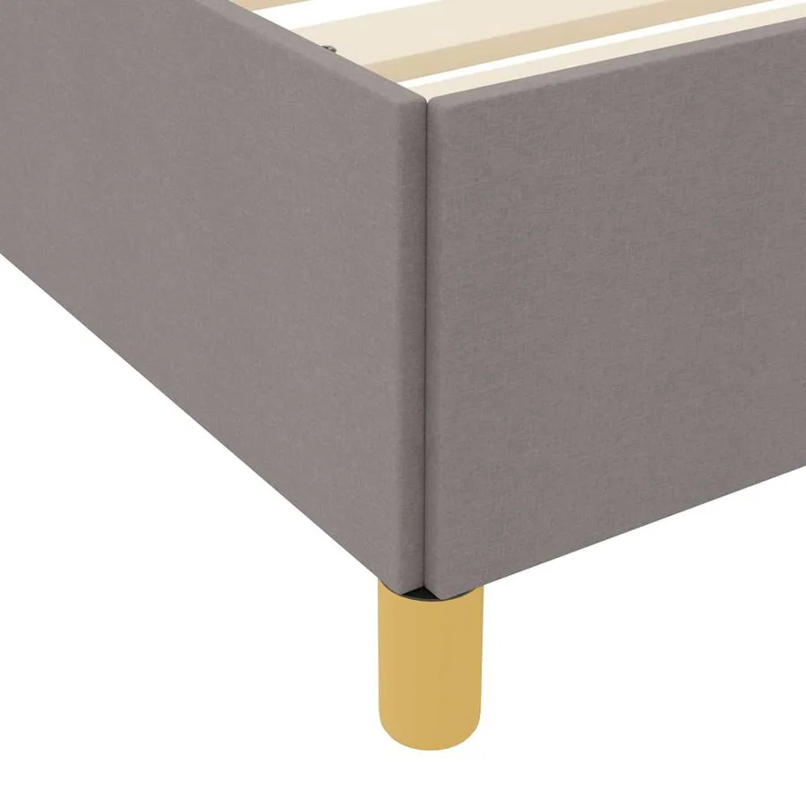 Cadre de lit avec matelas Taupe 90 x 190 cm tissu - 8
