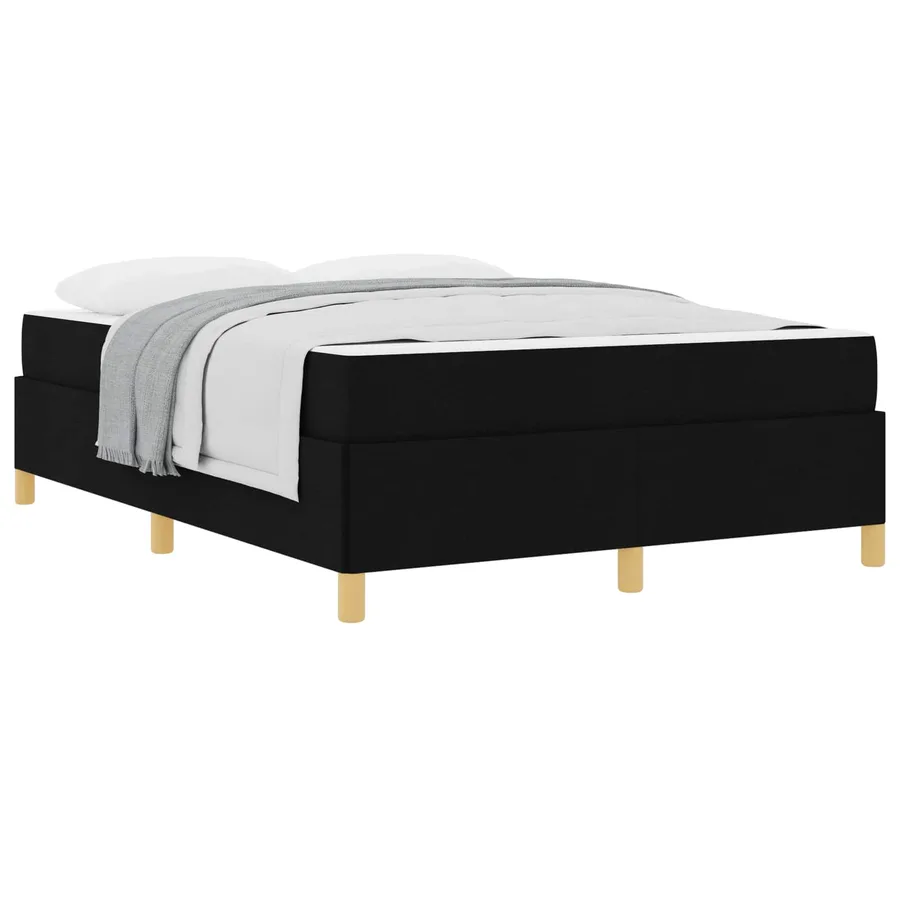 Cadre de lit avec matelas Noir 140 x 200 cm tissu - 2