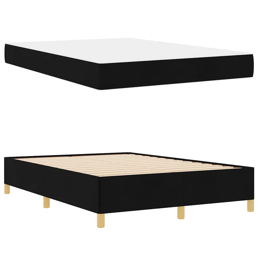 Cadre de lit avec matelas Noir 140 x 200 cm tissu - 6