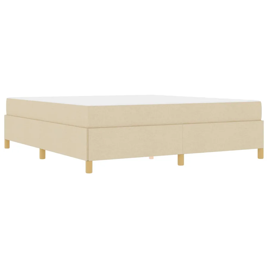 Cadre de lit avec matelas Crème 180 x 200 cm tissu - 5
