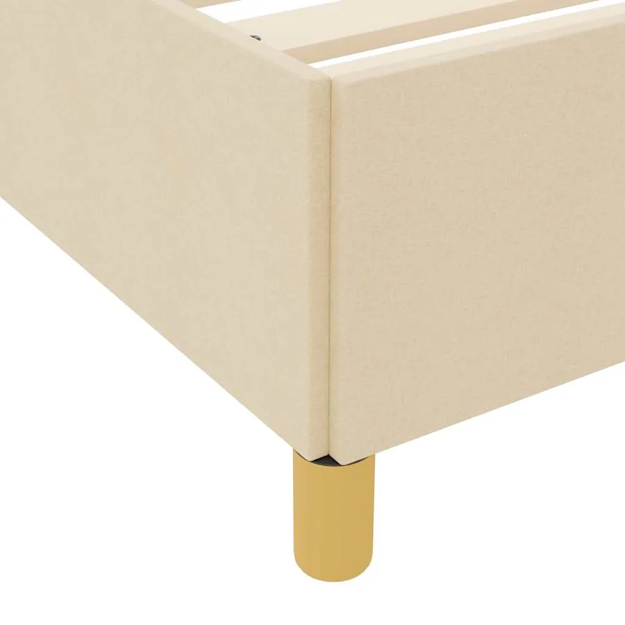 Cadre de lit avec matelas Crème 180 x 200 cm tissu - 8