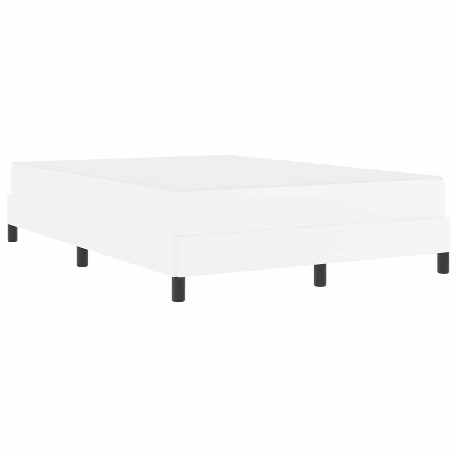 Cadre de lit avec matelas Blanc pur 160 x 200 cm tissu - 4