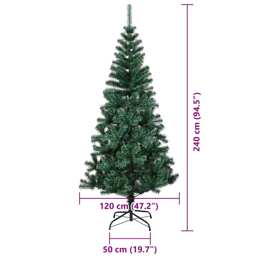 Sapin de Noël artificiel pré-éclairé Vert 240 cm PVC et métal - 19