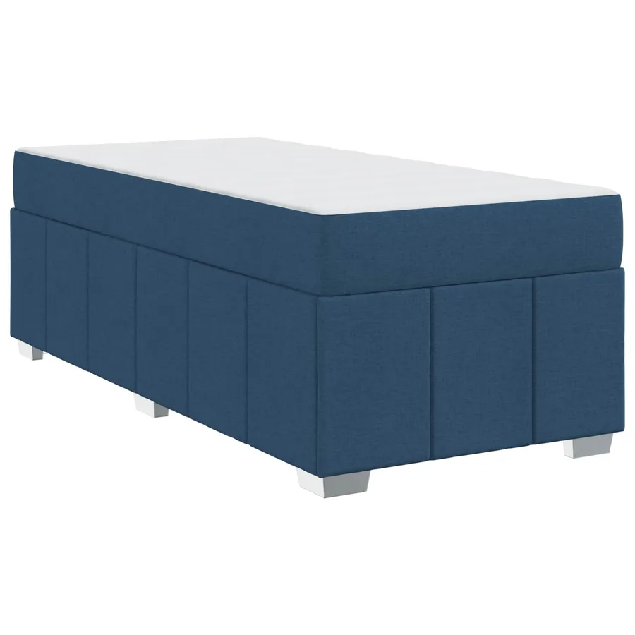 Cadre de lit avec matelas Bleu 90 x 200 cm tissu - 4