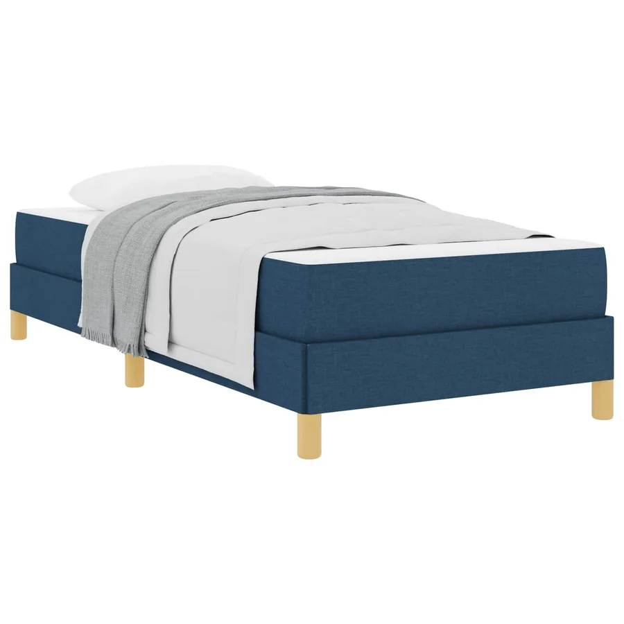Lit à ressorts avec matelas Bleu 90 x 190 cm tissu - 2