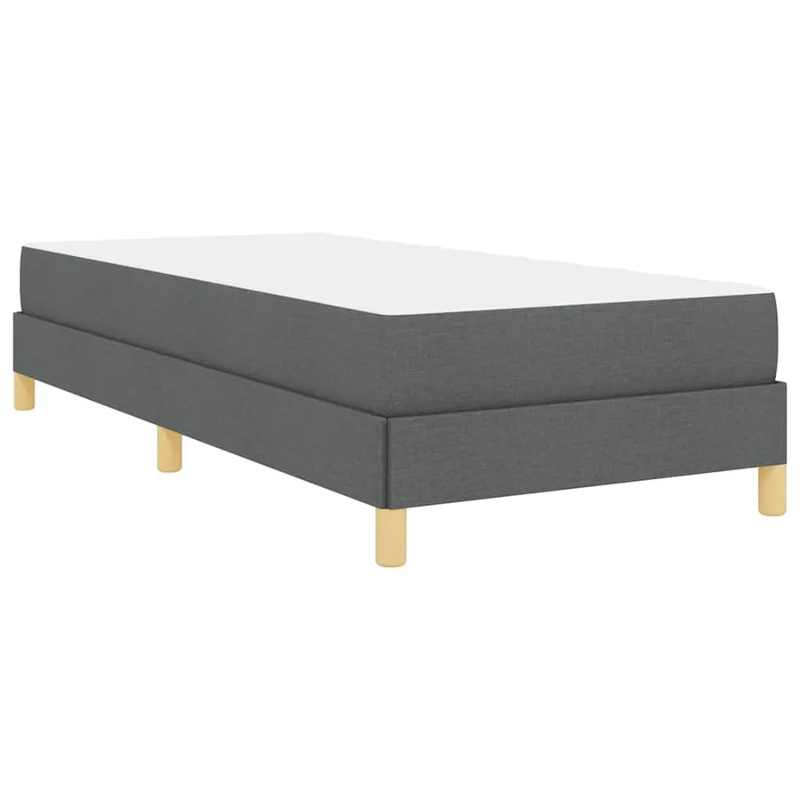 Lit à ressorts avec matelas Gris foncé 90 x 200 cm tissu - 9