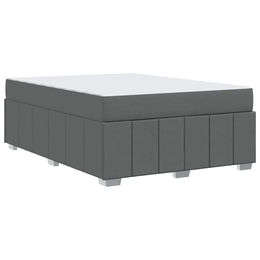 Cadre de lit avec matelas Gris foncé 140 x 200 cm tissu - 9