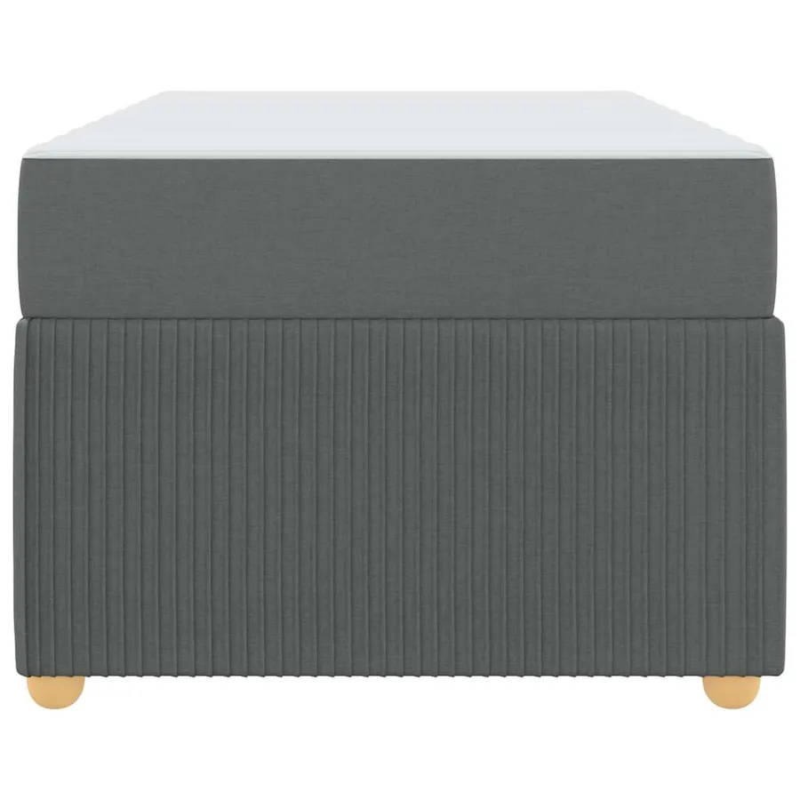 Cadre de lit avec matelas Gris foncé 100 x 200 cm tissu - 5
