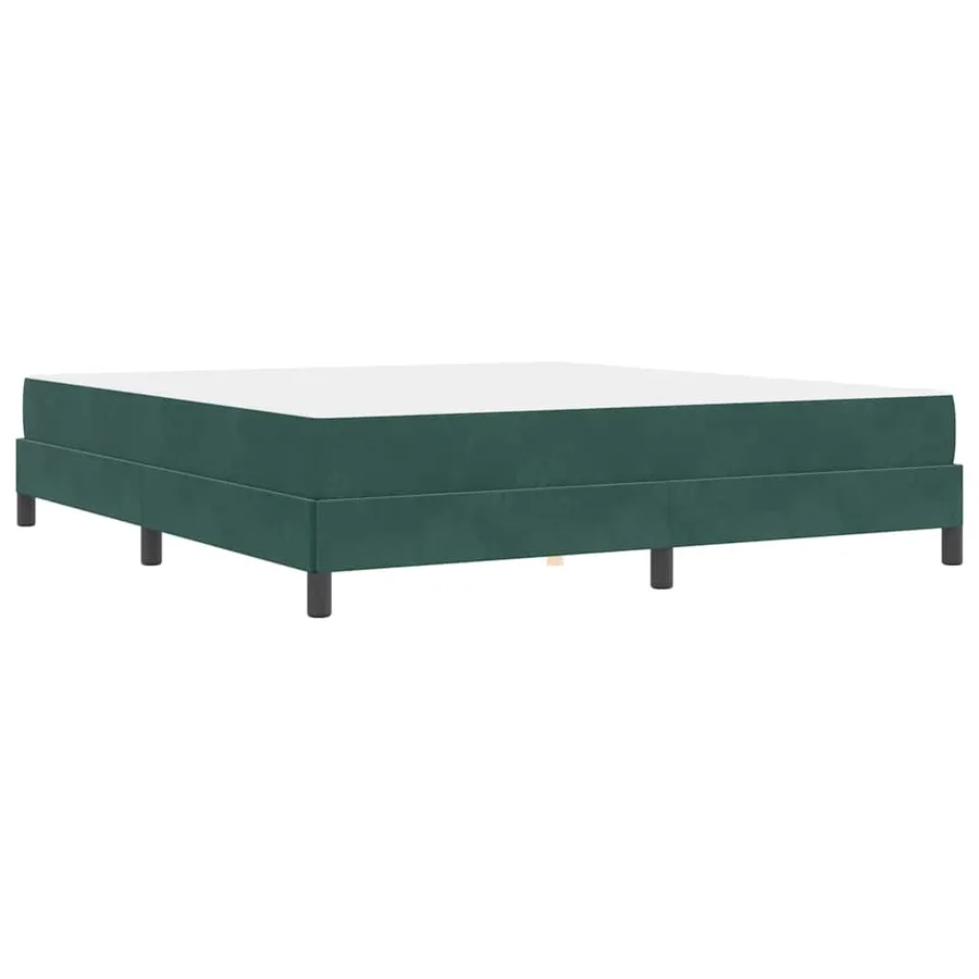 Lit à ressorts avec matelas Vert foncé 180 x 220 cm tissu - 7