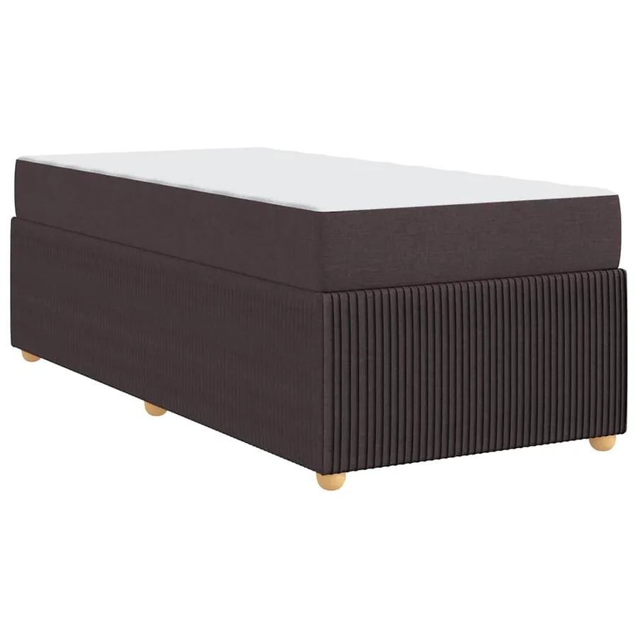 Cadre de lit avec matelas Marron foncé 100 x 200 cm tissu - 7