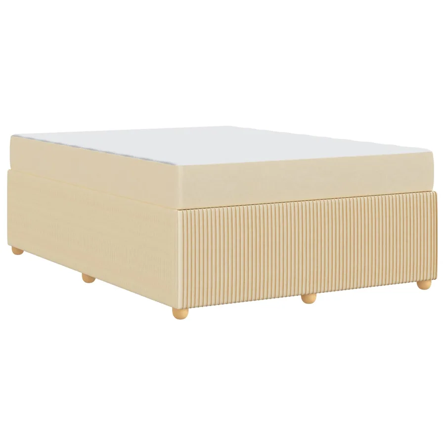 Cadre de lit avec matelas Crème 160 x 200 cm tissu - 10
