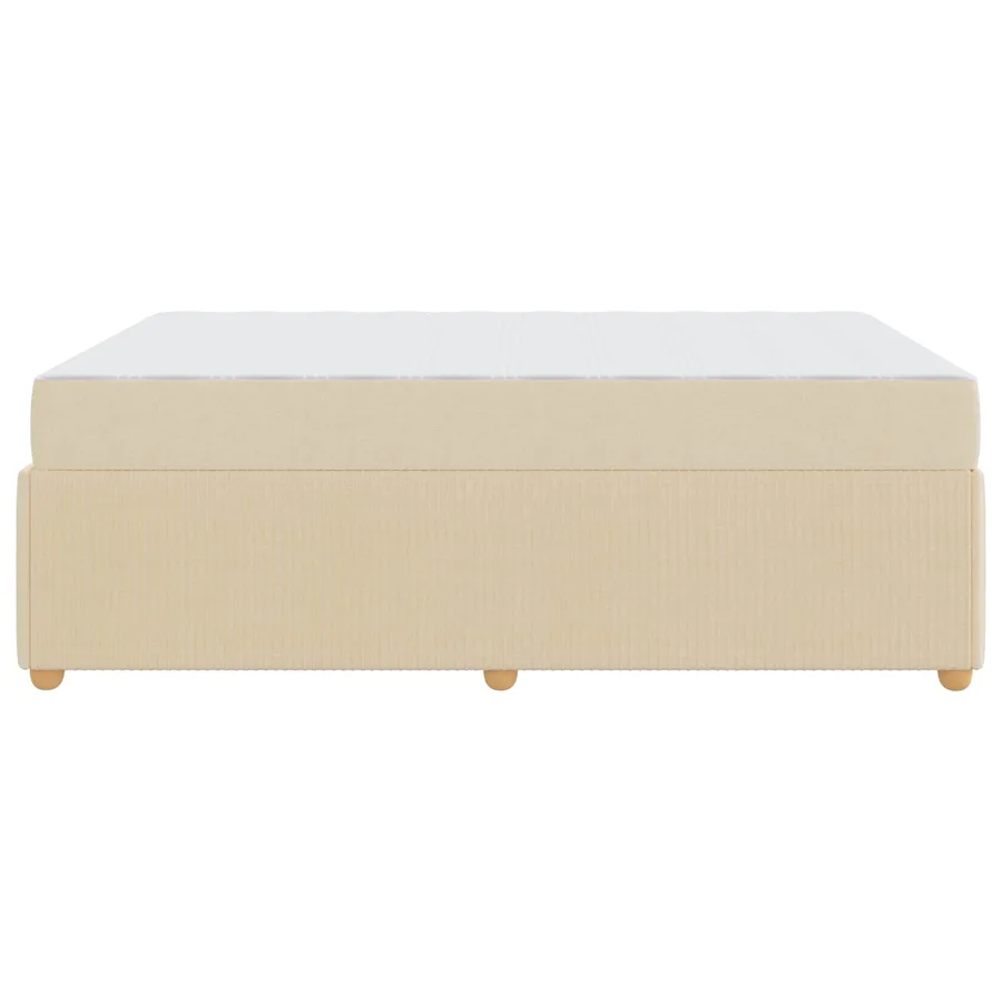 Cadre de lit avec matelas Crème 160 x 200 cm tissu - 8