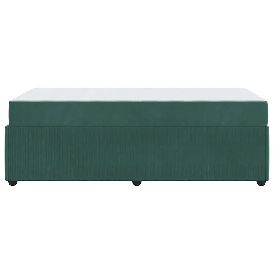 Cadre de lit avec matelas Vert foncé 100 x 200 cm tissu - 6
