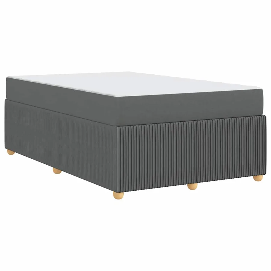 Cadre de lit avec matelas Gris foncé 120 x 200 cm tissu - 7