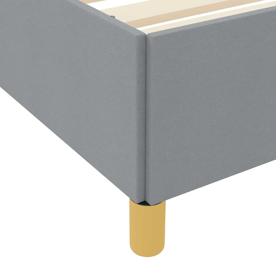 Cadre de lit avec matelas Gris clair 80 x 200 cm tissu - 10