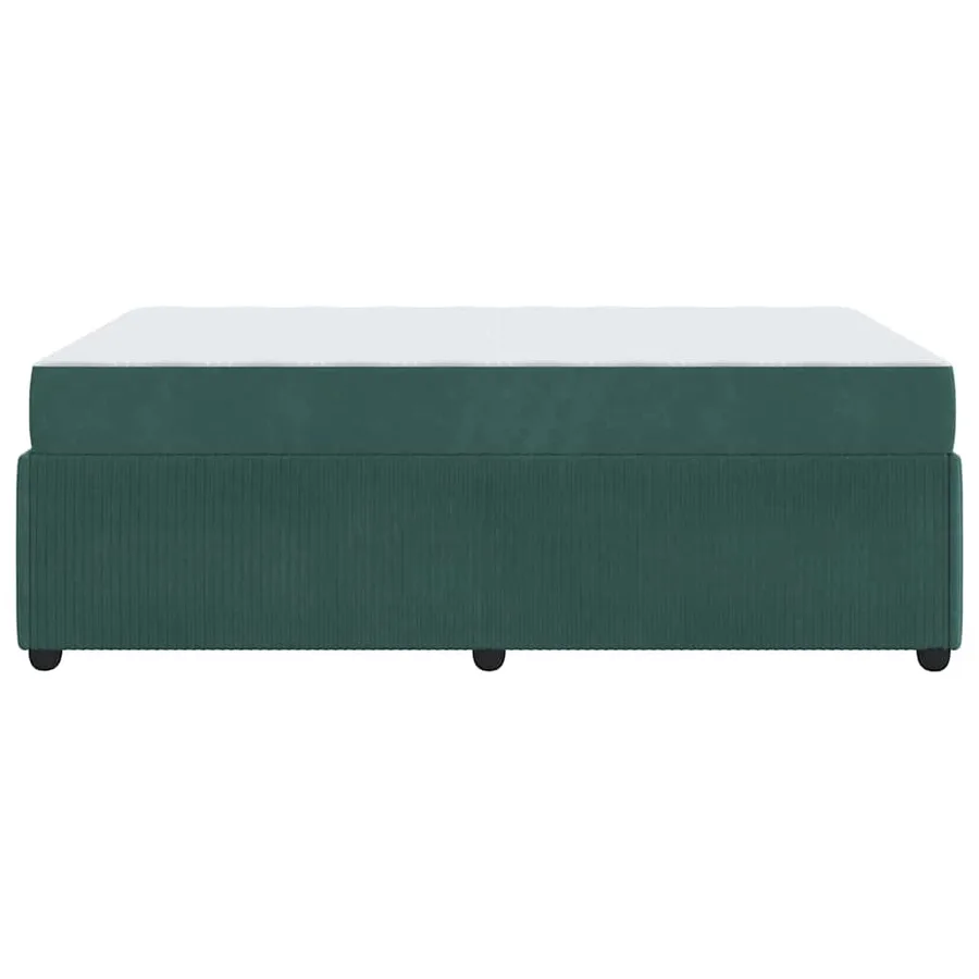 Cadre de lit avec matelas Vert foncé 120 x 200 cm tissu - 6