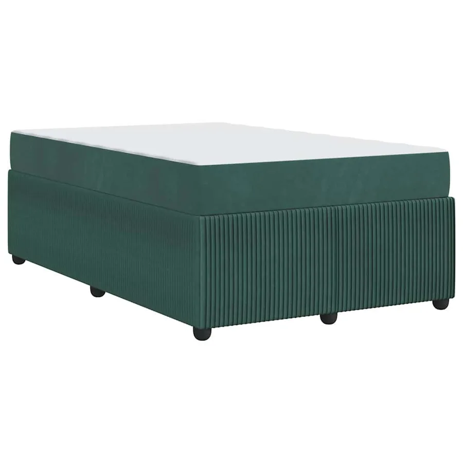 Cadre de lit avec matelas Vert foncé 120 x 200 cm tissu - 7