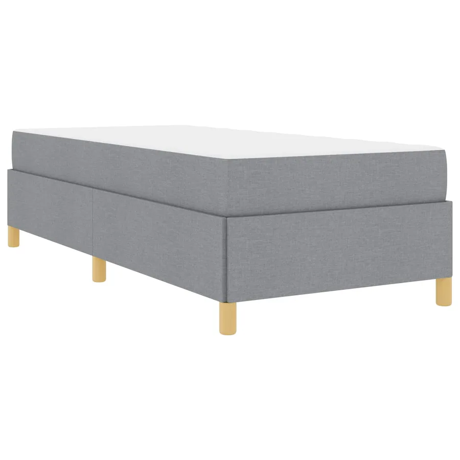 Cadre de lit avec matelas Gris clair 90 x 190 cm tissu - 4