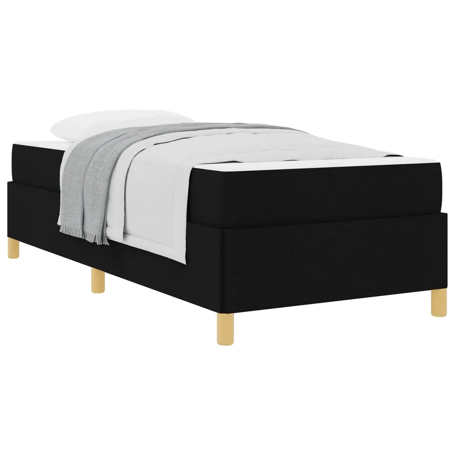 Cadre de lit avec matelas Noir 90 x 200 cm tissu - 2