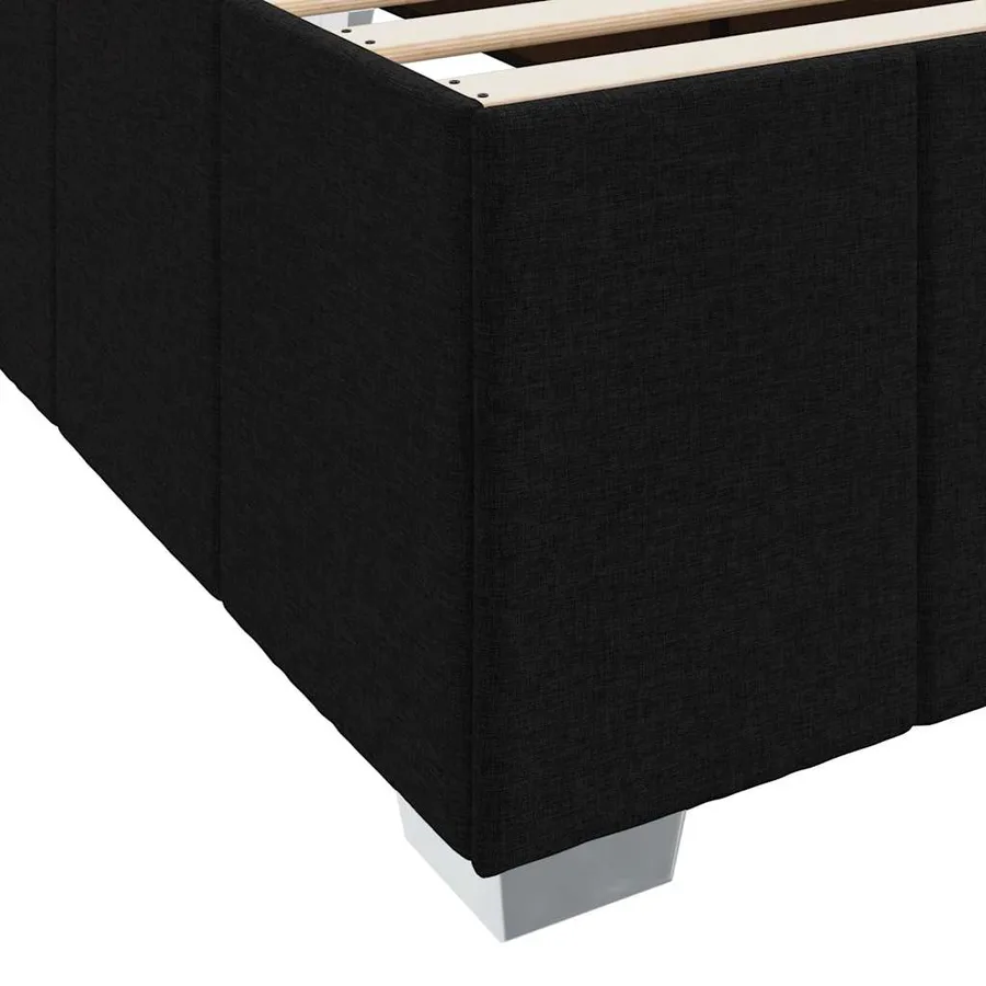 Cadre de lit avec matelas Noir 180 x 200 cm tissu - 10
