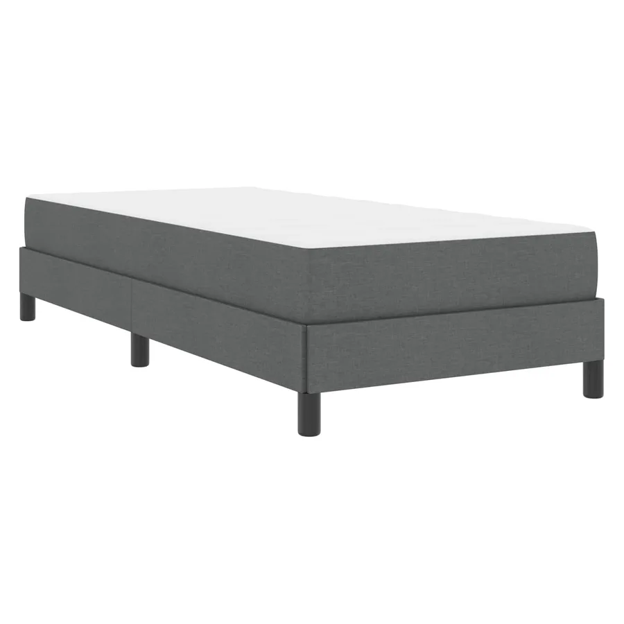 Lit à ressorts avec matelas Gris foncé 90 x 200 cm tissu - 4