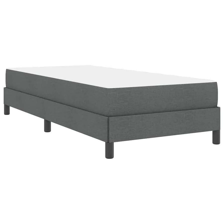 Lit à ressorts avec matelas Gris foncé 90 x 200 cm tissu - 9