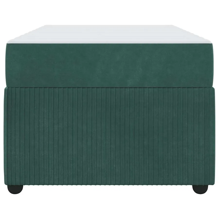 Cadre de lit avec matelas Vert foncé 90 x 190 cm tissu - 7