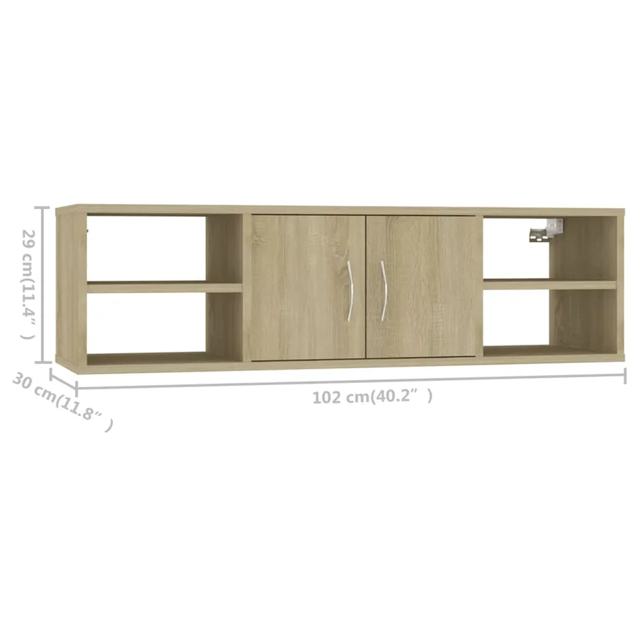 Étagère murale Chêne sonoma 102x30x29 cm Bois d’ingénierie - 8