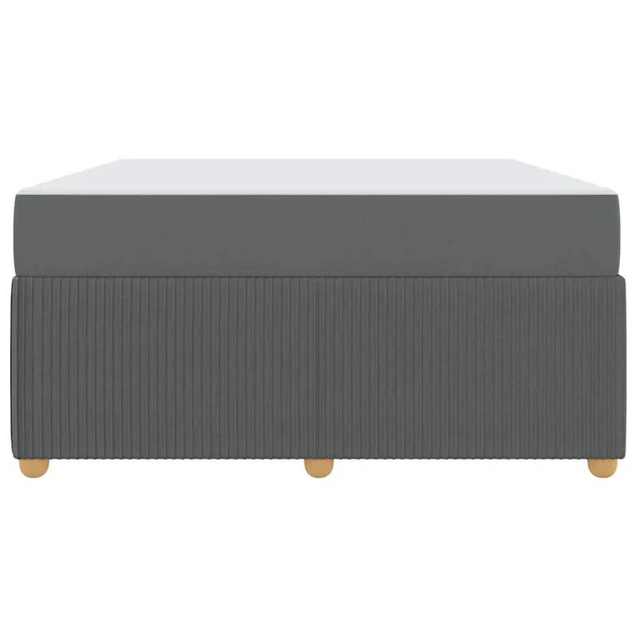 Cadre de lit avec matelas Gris foncé 160 x 200 cm tissu - 5