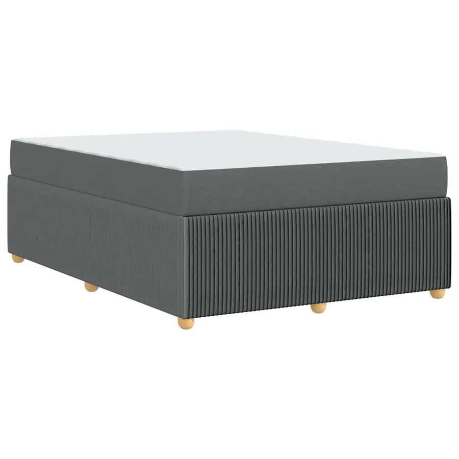 Cadre de lit avec matelas Gris foncé 160 x 200 cm tissu - 7