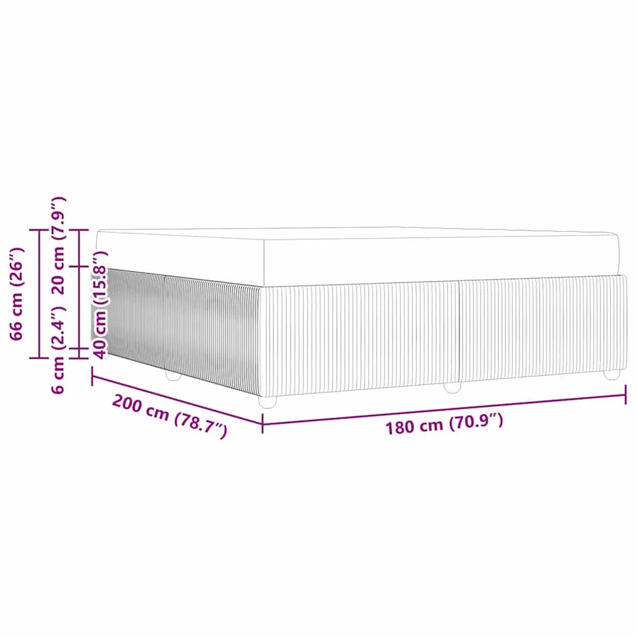 Cadre de lit avec matelas Gris clair 180 x 200 cm tissu - 11