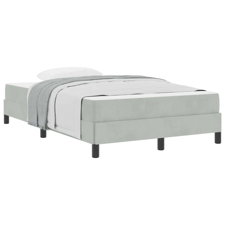 Lit à ressorts avec matelas Gris clair 120 x 210 cm tissu - 2