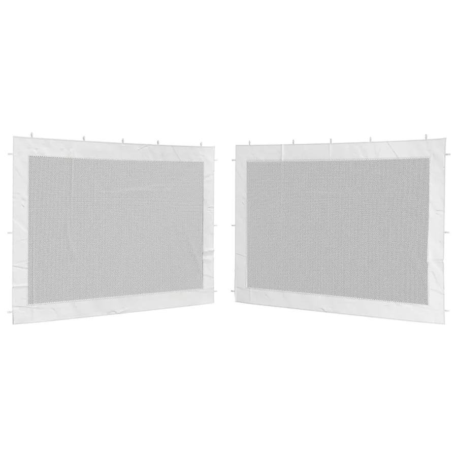 Paroi de tente de réception 2 pcs Maille Blanc et noir - 2