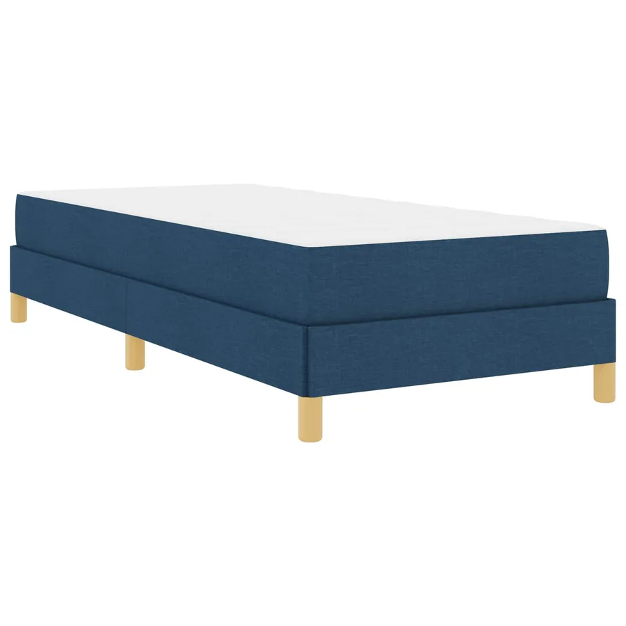 Lit à ressorts avec matelas Bleu 100 x 200 cm tissu - 4