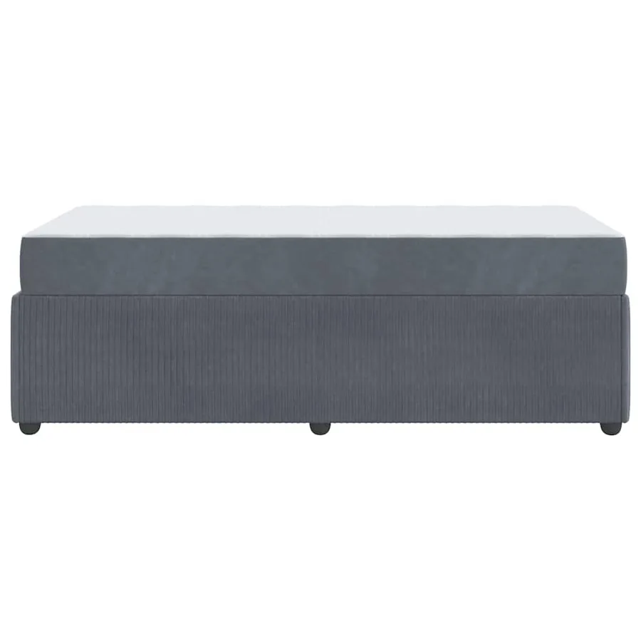 Cadre de lit avec matelas Gris foncé 90 x 190 cm tissu - 7