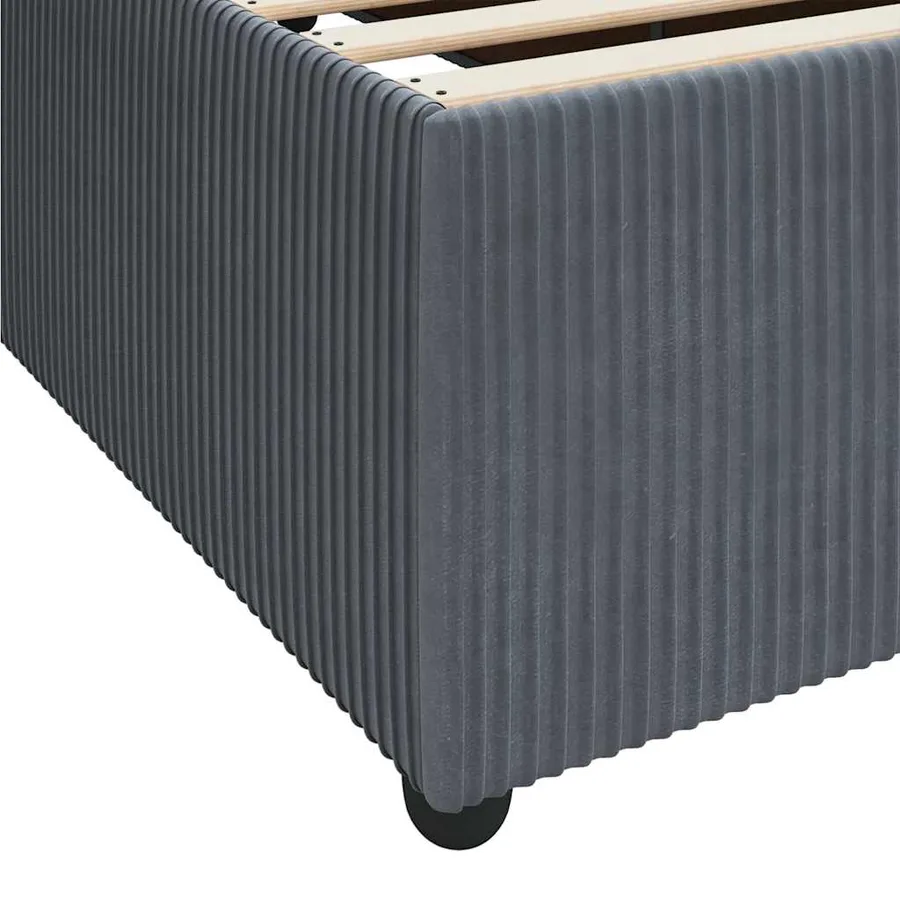 Cadre de lit avec matelas Gris foncé 90 x 190 cm tissu - 8