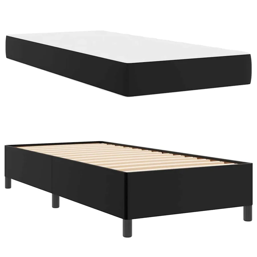 Cadre de lit avec matelas Noir 80 x 200 cm tissu - 6