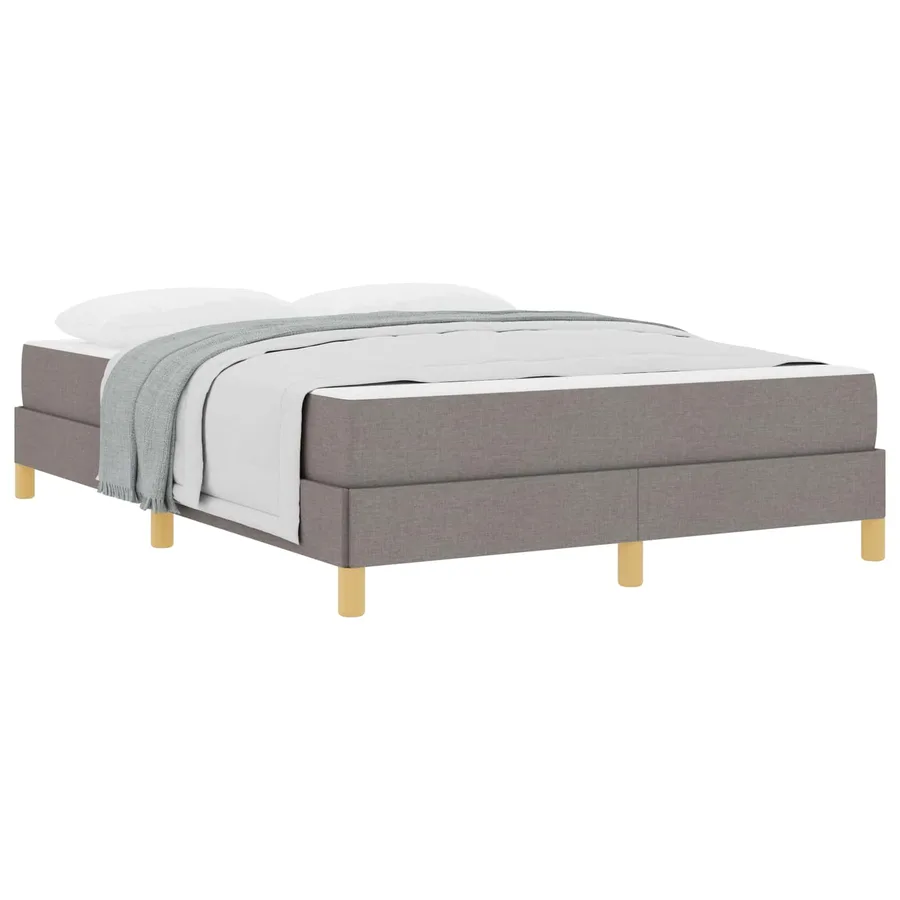 Lit à ressorts avec matelas Taupe 160 x 200 cm tissu - 2