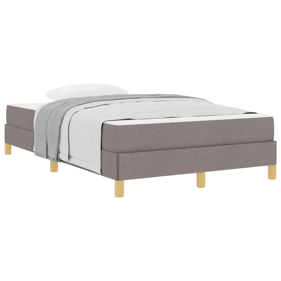 Lit à ressorts avec matelas Taupe 120 x 200 cm tissu - 3