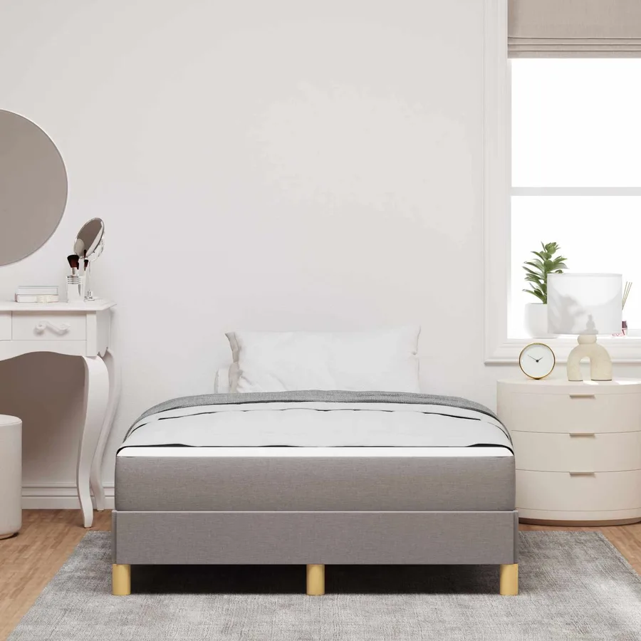 Lit à ressorts avec matelas Taupe 120 x 200 cm tissu - 4