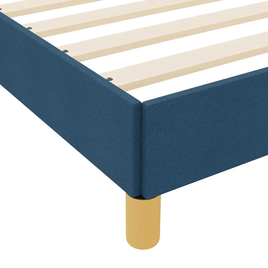 Lit à ressorts avec matelas Bleu 120 x 200 cm tissu - 10