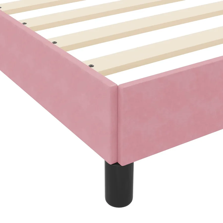 Lit à ressorts avec matelas Rose 80 x 200 cm tissu - 10