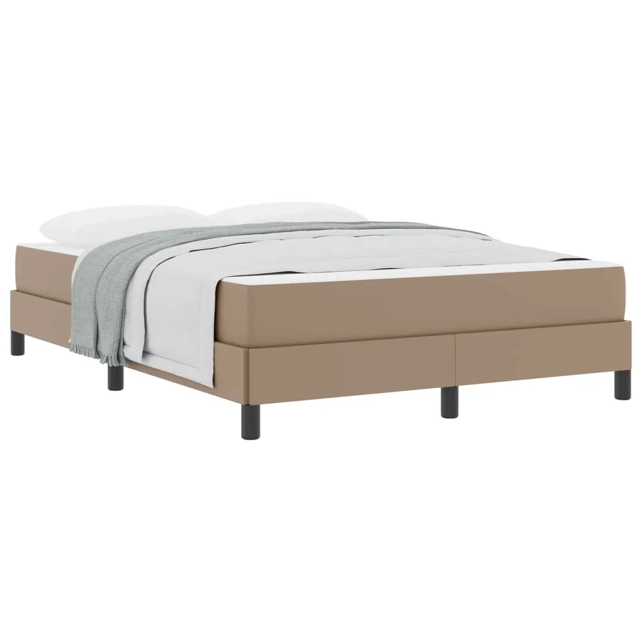 Cadre de lit avec matelas Cappuccino 140 x 190 cm tissu - 2