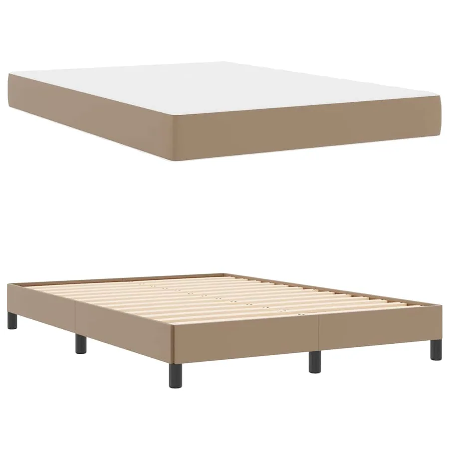 Cadre de lit avec matelas Cappuccino 140 x 190 cm tissu - 6